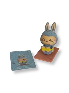 labubu lazy yoga series the monsters figurine — authentic